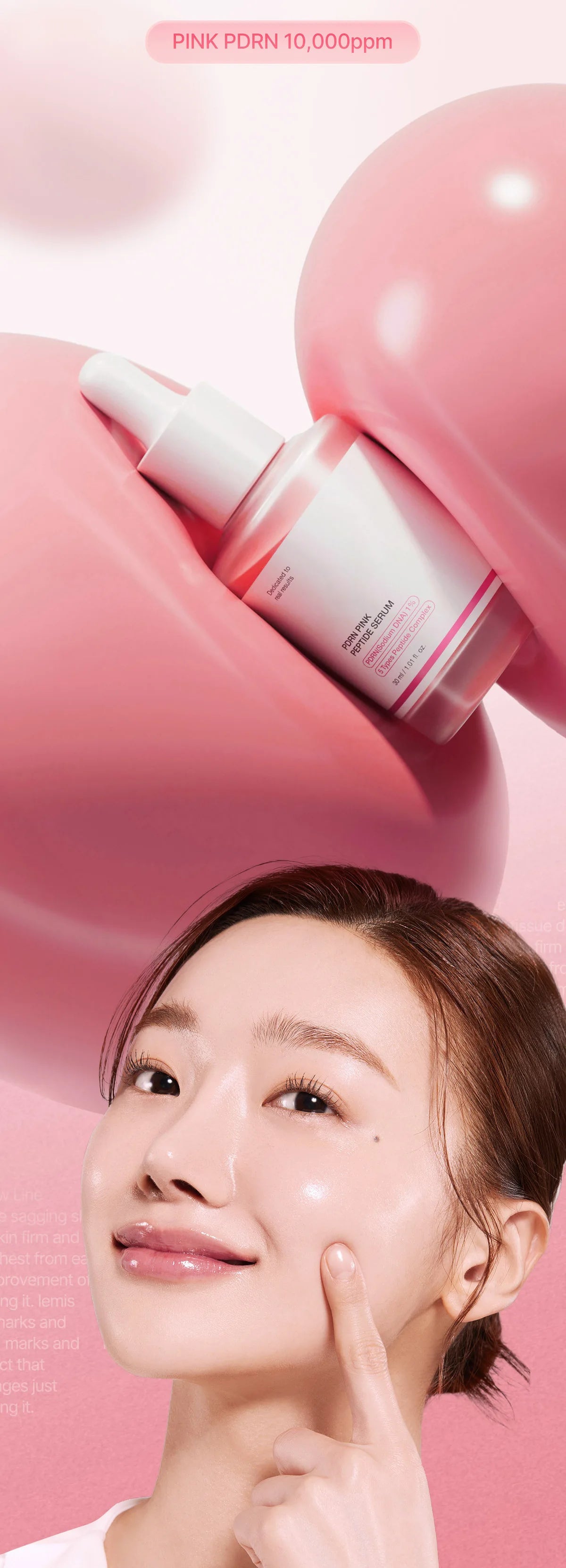 Pink Peptide Serum  Dark Spot Care Even Skin Tone Boosts Elasticity Smooth Firm Niacinamide Bright Essence Korean Makeup