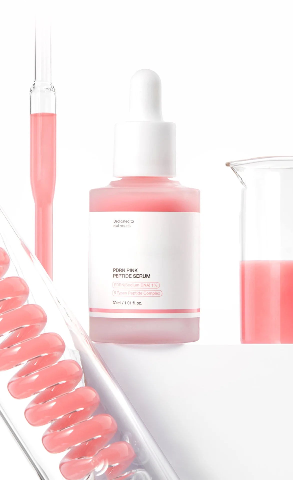 Pink Peptide Serum  Dark Spot Care Even Skin Tone Boosts Elasticity Smooth Firm Niacinamide Bright Essence Korean Makeup