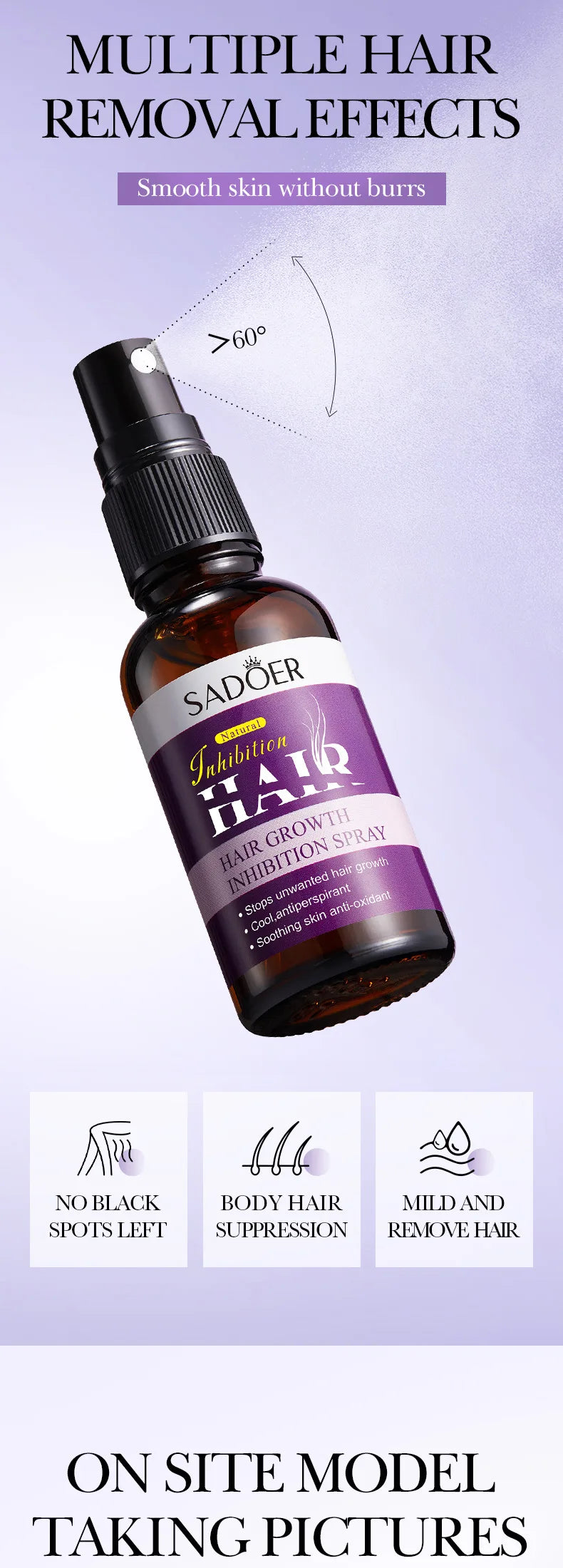 30ml Painless Hair Inhibiting Spray Serum Allantoin Lupine Extract For Underarm Leg Hair Removal Gentle Soothing Daily Body Care