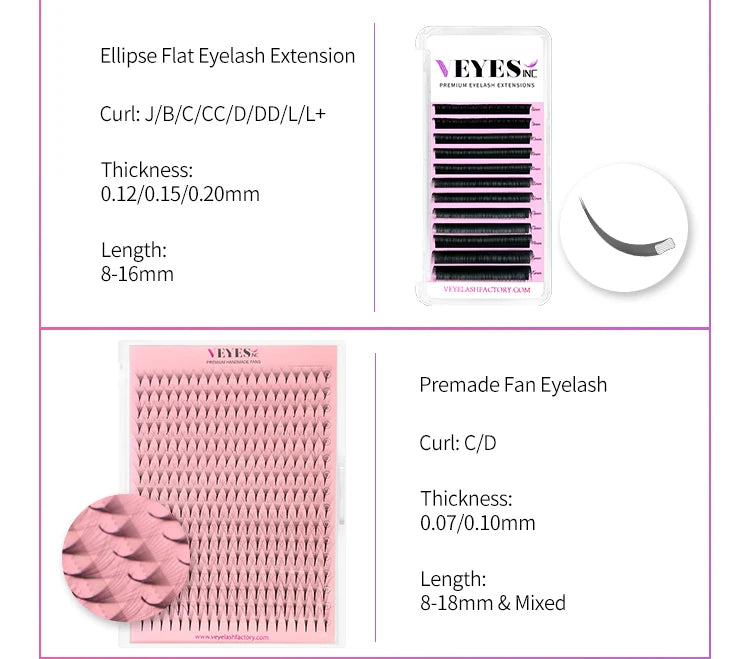 Veyes Inc Individual Eyelash Extensions Faux Mink Matte Lashes 8-20mm Veyelash Professionals Classic Natural Lash Bulk Wholesale