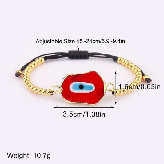 Nidin New Creative Design Evil Eye Charm Chain Bracelets Adjustable 7 Colors For Women Birthday Party Jewelry Accessories Gifts