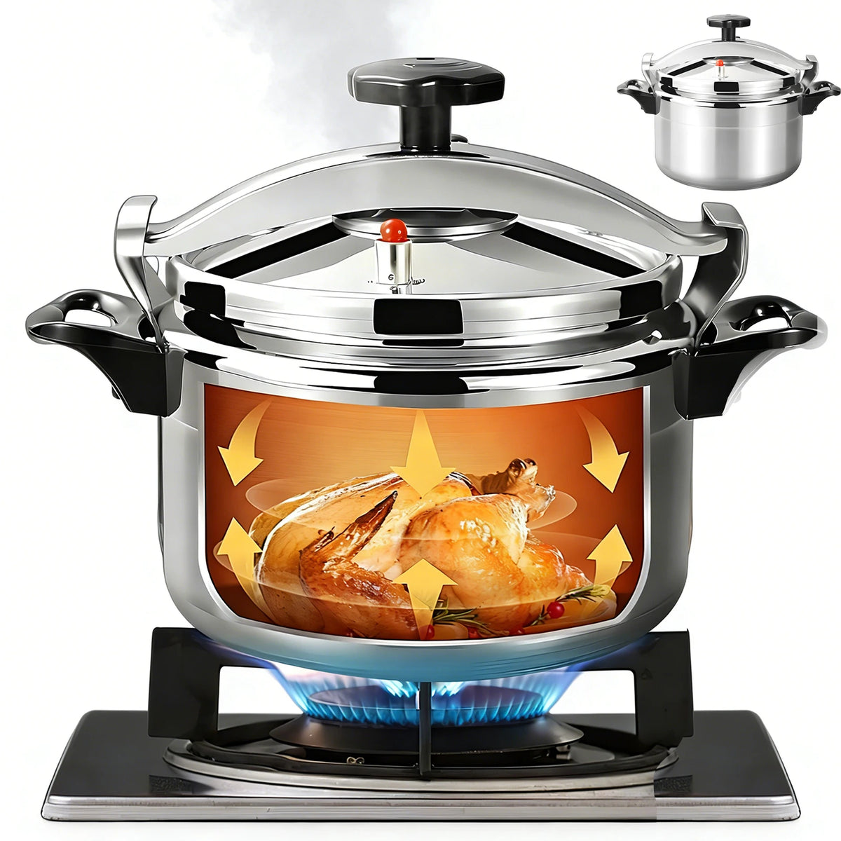 15L Professional Pressure Cooker Multifunctional Aluminum Household Restaurant Explosion-Proof Cooking Pots for Gas Cooker Pot