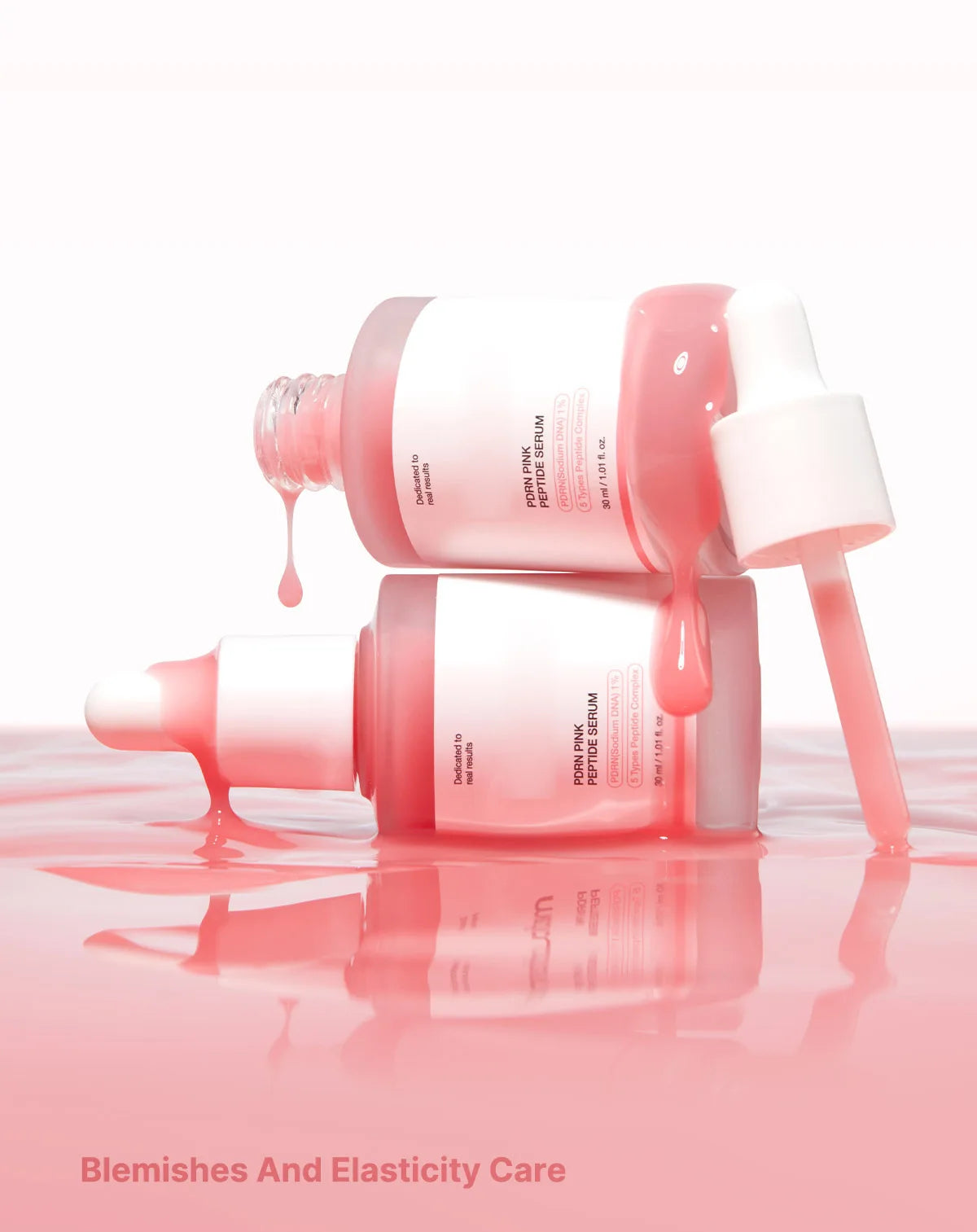 Pink Peptide Serum  Dark Spot Care Even Skin Tone Boosts Elasticity Smooth Firm Niacinamide Bright Essence Korean Makeup