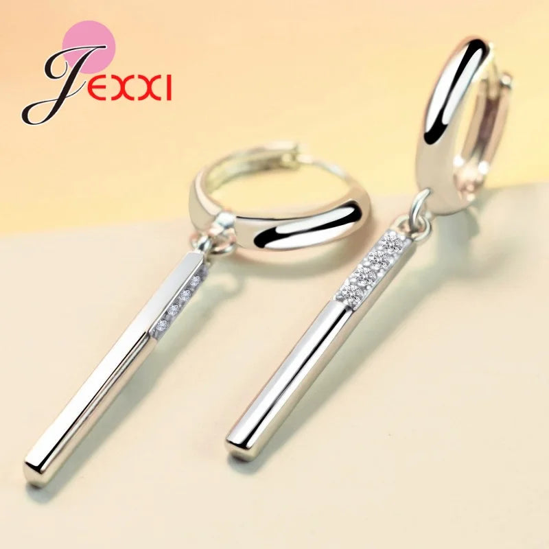 925 Sterling Silver Fashion Ear Jewelry Novel Design Simple Style Dangle Earrings For Women Wedding Engagement Jewelry