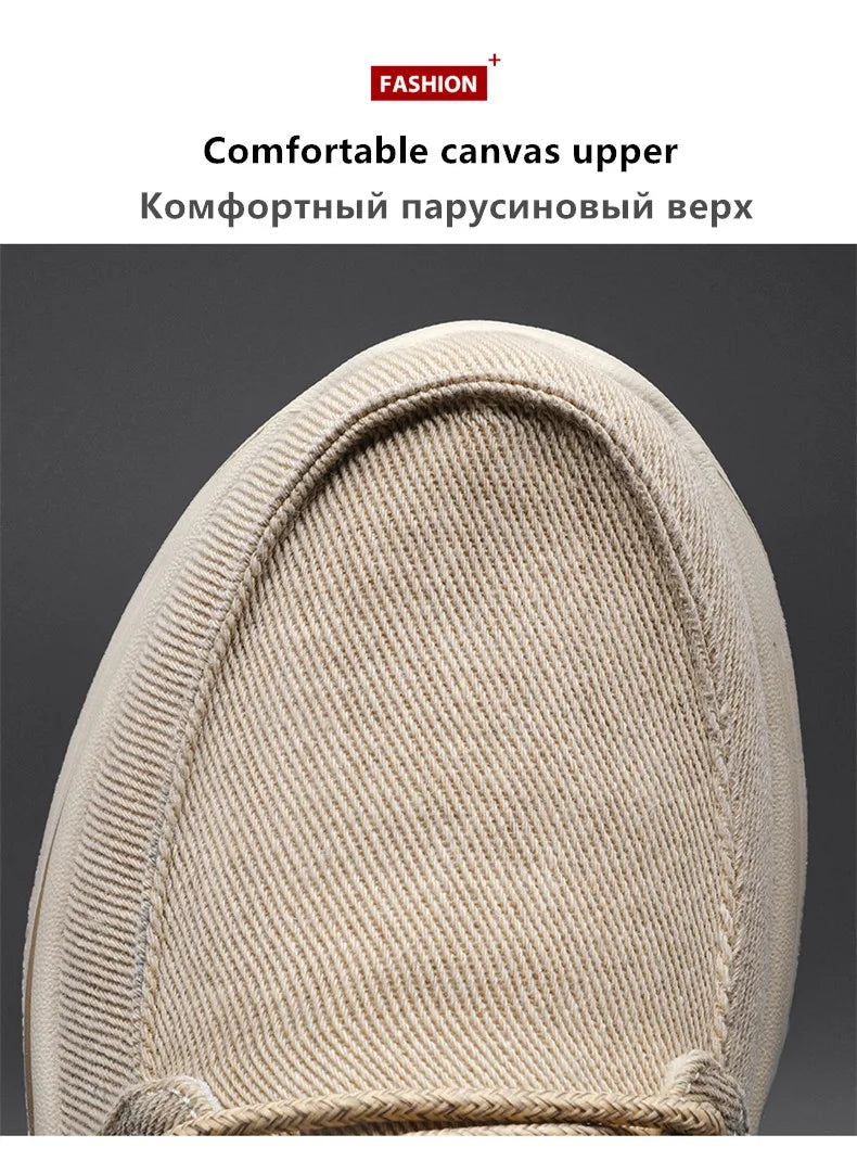 Men's Casual Shoes Canvas Breathable Loafers New Male Comfortable Outdoor Walking Shoes Classic Men Shoes Large Size Sneakers