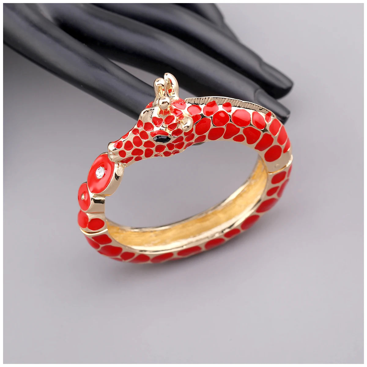 Fashion Beautiful Zebra Animal Cuff Bracelet Statement Bangle for Women Girls Gold Plated with Enamel Bracelets Bangle Jewelry