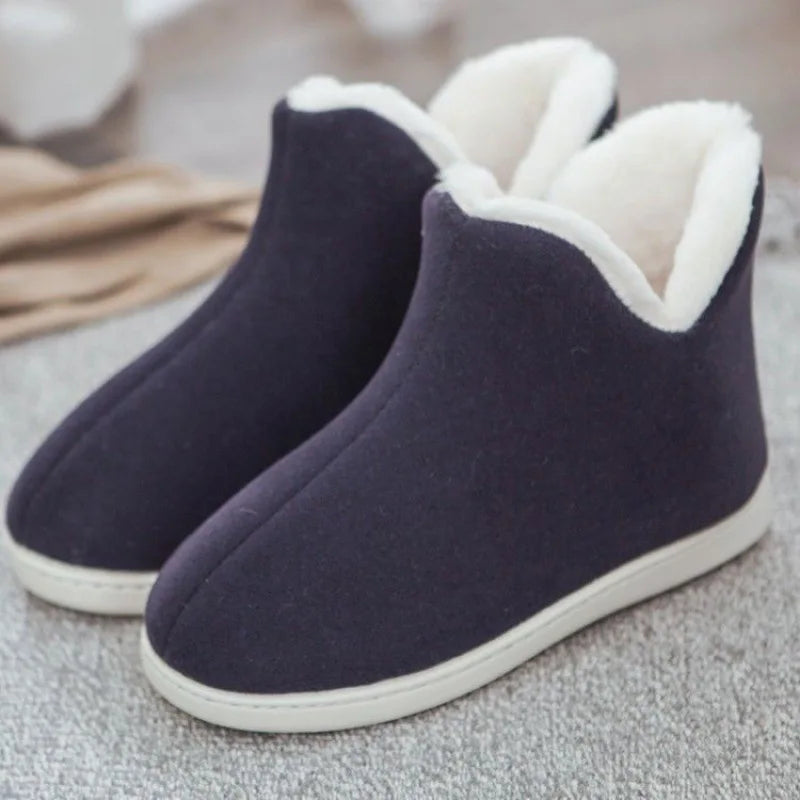 Winter Adult Men And Women Thick Warm Floor Shoes High Tube Non-Slip Indoor Cotton Shoes Plush Home Slippers Shoes Women