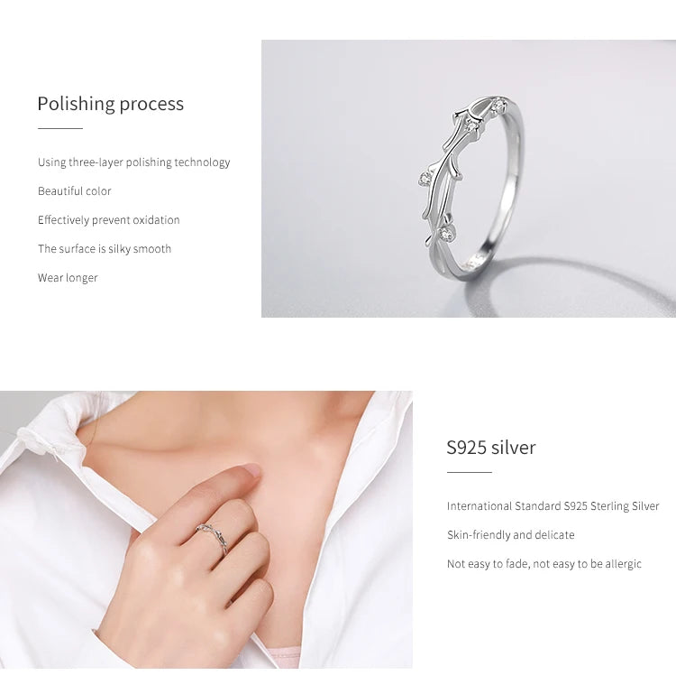 Ailmay Genuine 925 Sterling Silver Irregular Shape Stackable CZ Finger Rings Cubic Zirconia For Women Statement Jewelry Gift