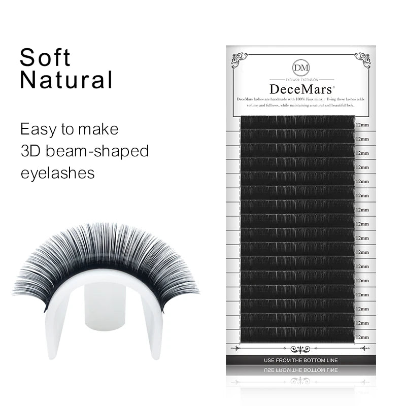 DeceMars Eyelash Extension 16line/Tray Individual  Faux Mink Lash