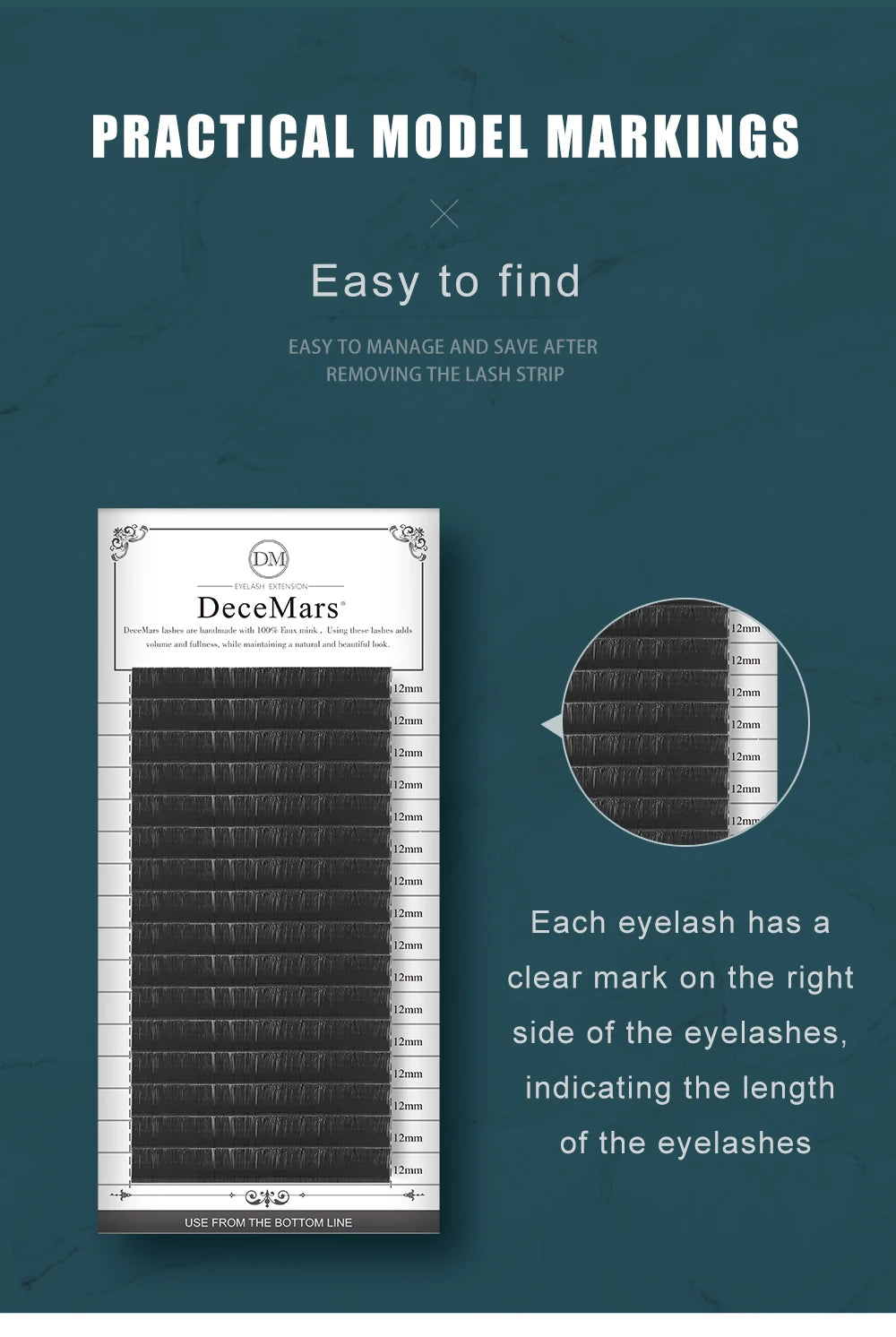 DeceMars Eyelash Extension 16line/Tray Individual  Faux Mink Lash