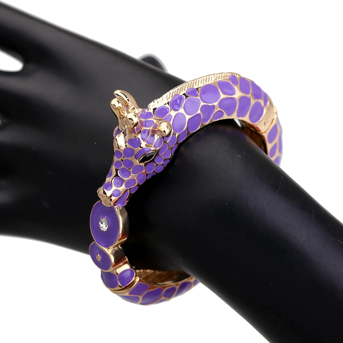 Fashion Beautiful Zebra Animal Cuff Bracelet Statement Bangle for Women Girls Gold Plated with Enamel Bracelets Bangle Jewelry