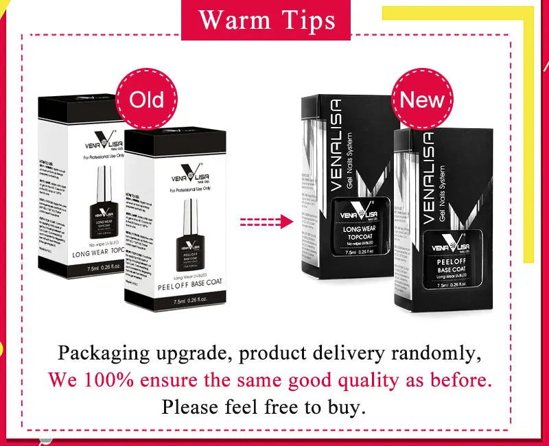 VENALISA New Arrival Long Wear Tempered Nowipe Top Coat Easy Peel Off Water Base Coat Basic Nail Gel Polish Enamel Varnish Gels