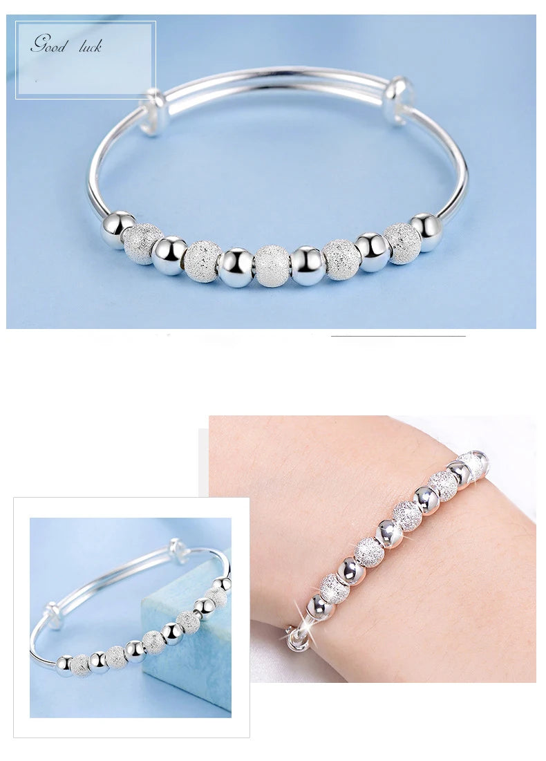 3 Style New 925 sterling silver Lucky Charm Bracelet Cuff Bracelets For Women Bangles Fashion Jewelry Pulseira