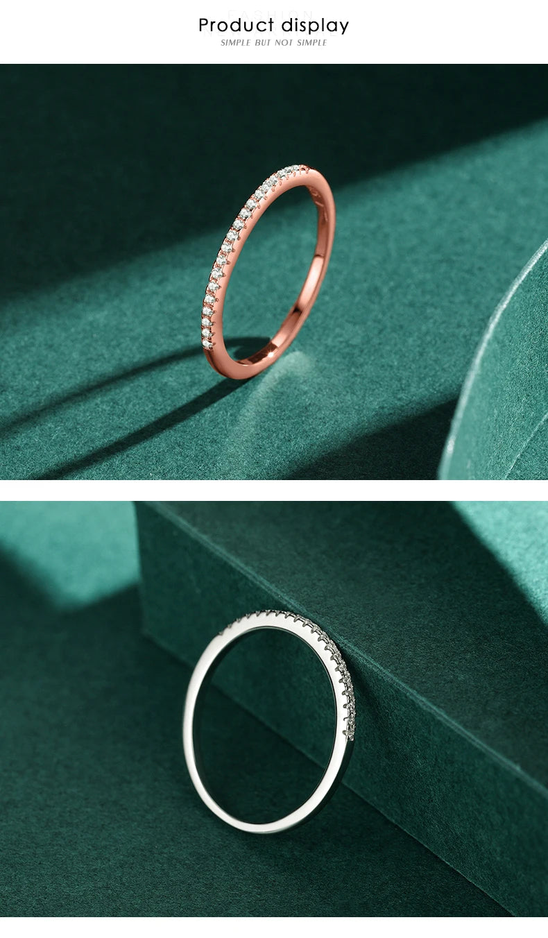 Modian Simple Elegant Silver Ring Solid 925 Sterling Silver Dazzling Clear CZ Finger Rings For Women Wedding Statement Jewelry