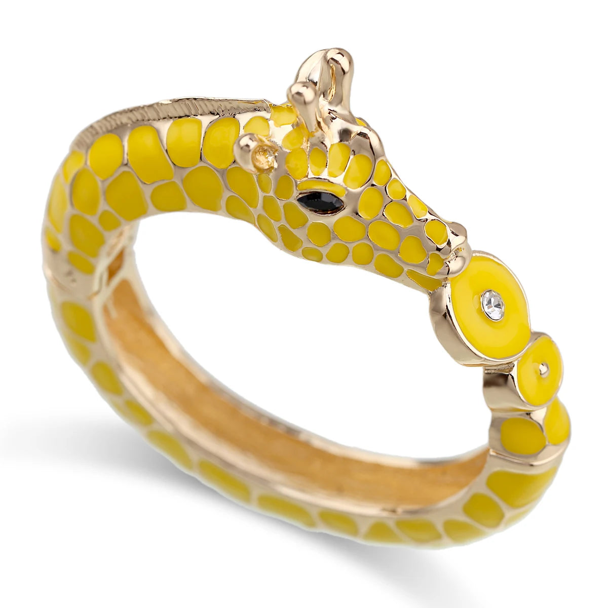 Fashion Beautiful Zebra Animal Cuff Bracelet Statement Bangle for Women Girls Gold Plated with Enamel Bracelets Bangle Jewelry
