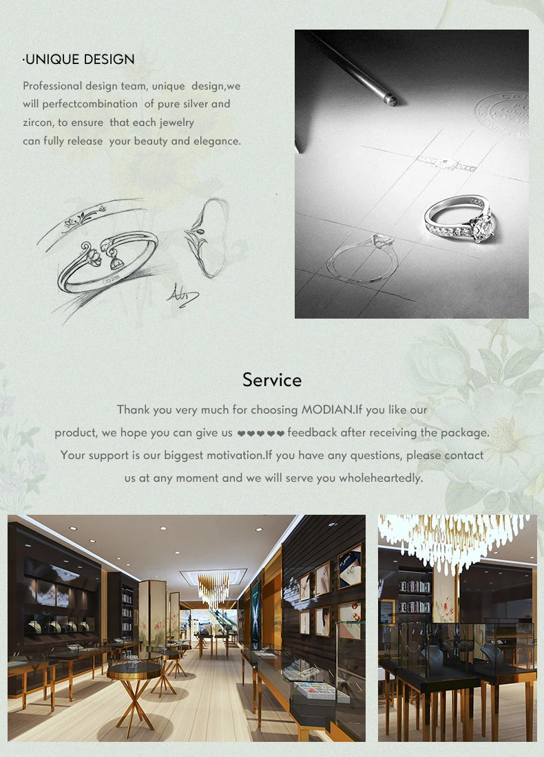 Modian Simple Elegant Silver Ring Solid 925 Sterling Silver Dazzling Clear CZ Finger Rings For Women Wedding Statement Jewelry