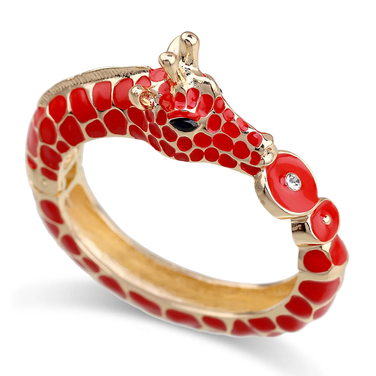 Fashion Beautiful Zebra Animal Cuff Bracelet Statement Bangle for Women Girls Gold Plated with Enamel Bracelets Bangle Jewelry