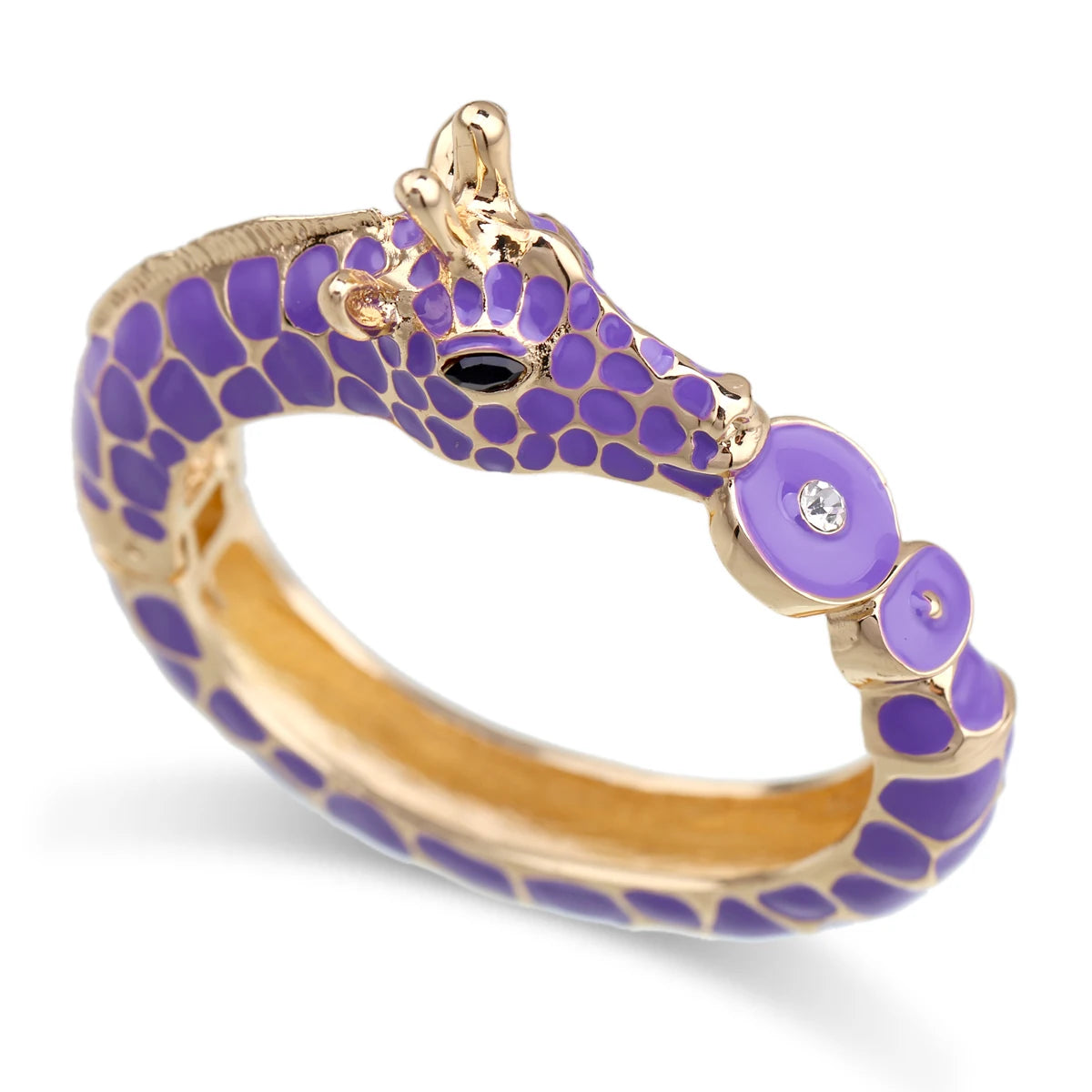 Fashion Beautiful Zebra Animal Cuff Bracelet Statement Bangle for Women Girls Gold Plated with Enamel Bracelets Bangle Jewelry