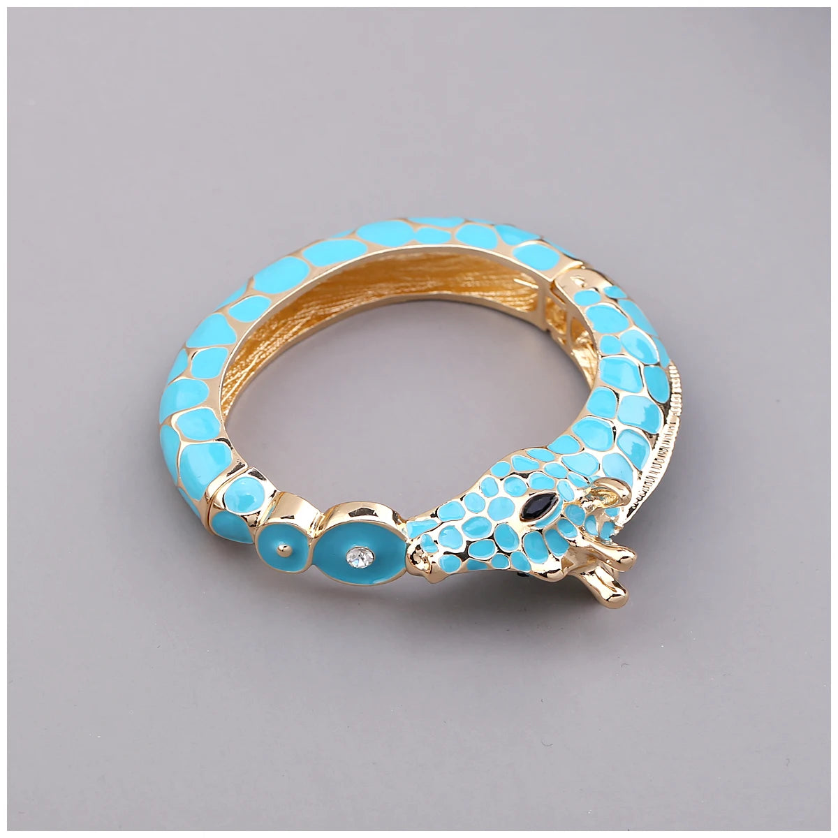 Fashion Beautiful Zebra Animal Cuff Bracelet Statement Bangle for Women Girls Gold Plated with Enamel Bracelets Bangle Jewelry