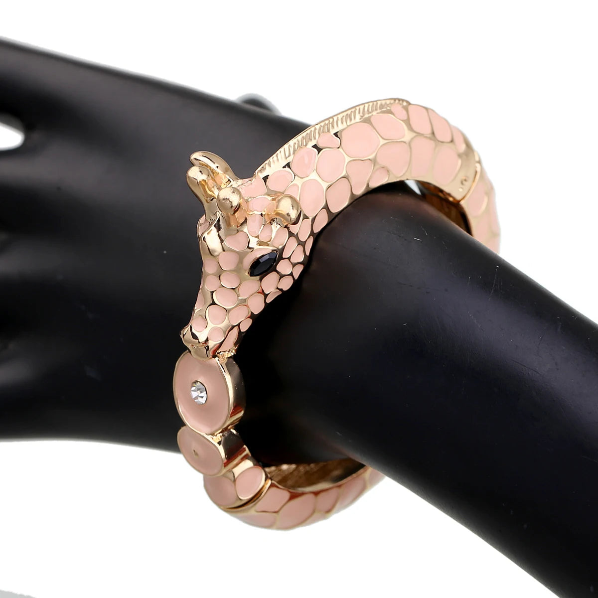 Fashion Beautiful Zebra Animal Cuff Bracelet Statement Bangle for Women Girls Gold Plated with Enamel Bracelets Bangle Jewelry