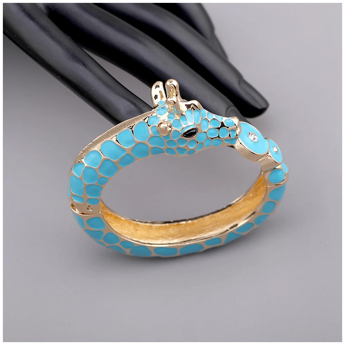 Fashion Beautiful Zebra Animal Cuff Bracelet Statement Bangle for Women Girls Gold Plated with Enamel Bracelets Bangle Jewelry