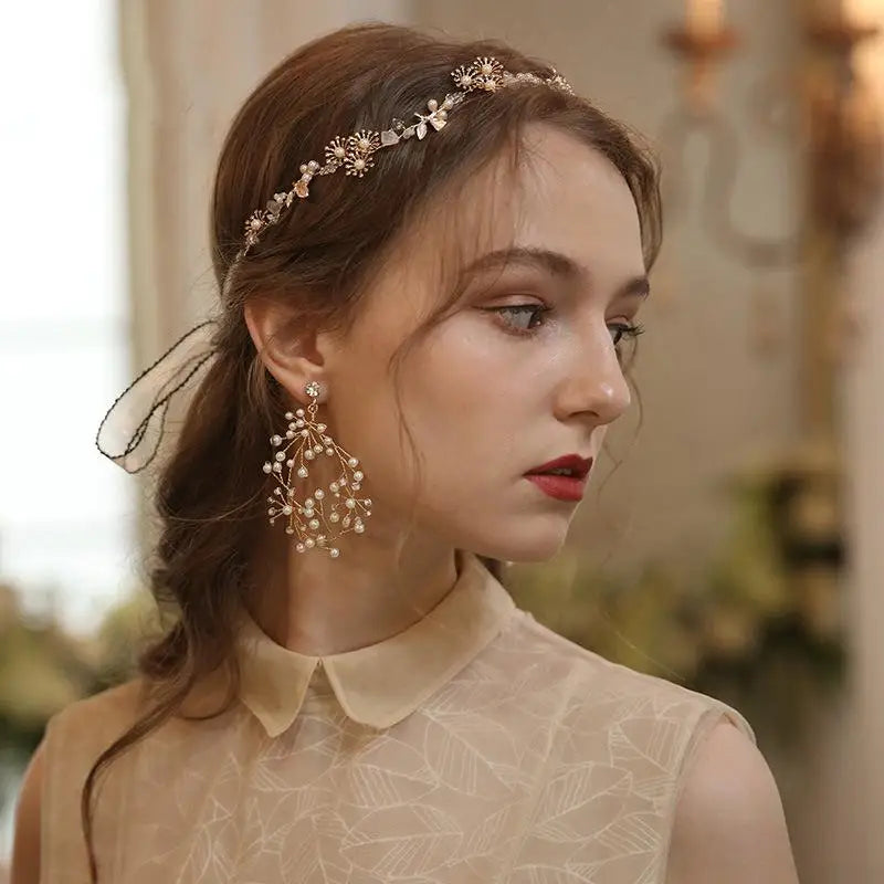 Flower Wedding Hairbands Headbands Women Headpieces Headwear For Brides Girl Women Tiara Crown Hair Accessories Bridal Jewelry