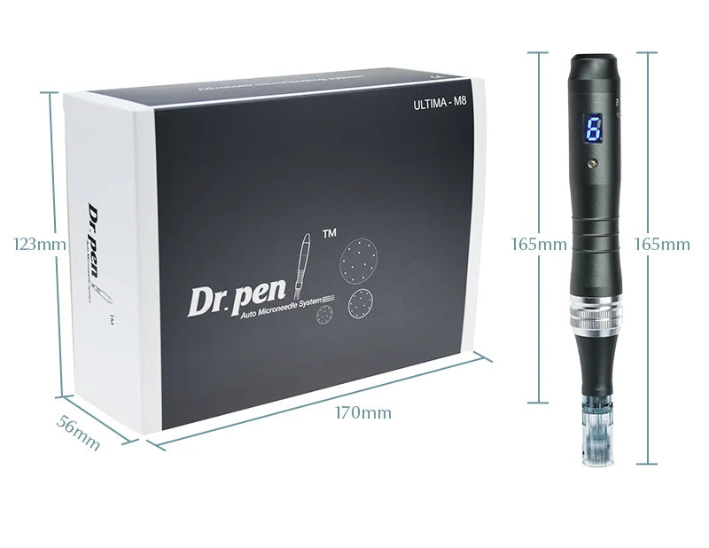 Deram  pen  M8  0.25mm  With 12 pcs Cartridges  Derma Pen