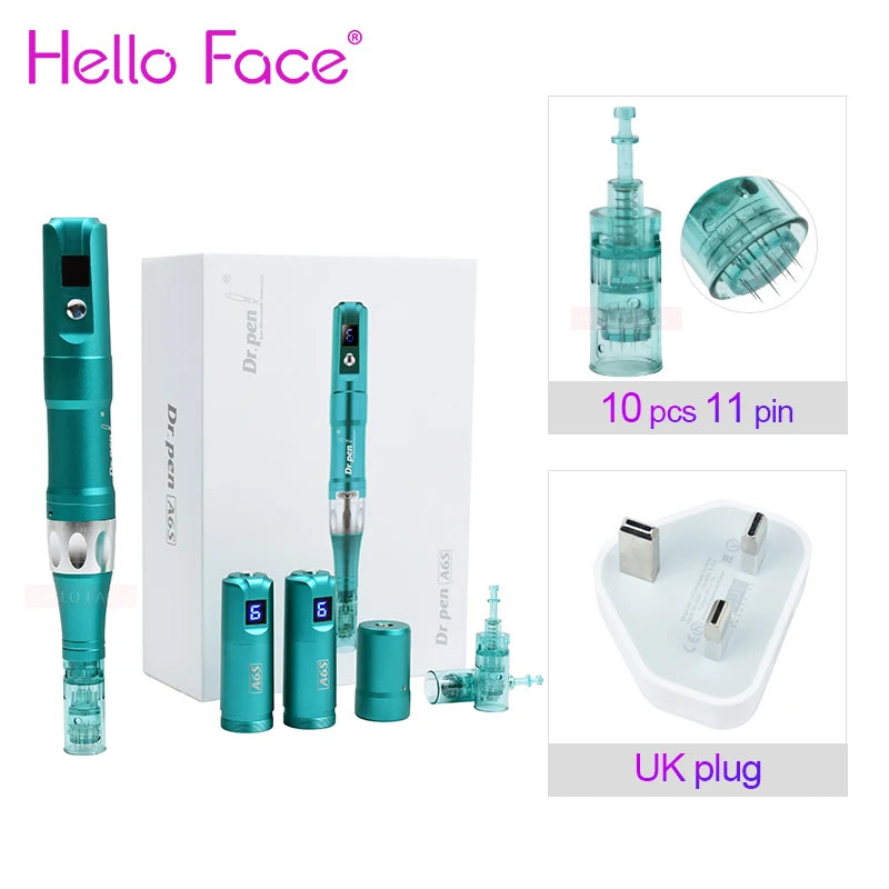 Original Dr. pen Ultima A6S With 12 Cartridge Wireless Professional Derma Pen Microneedling Machine 0.25 mm needle length