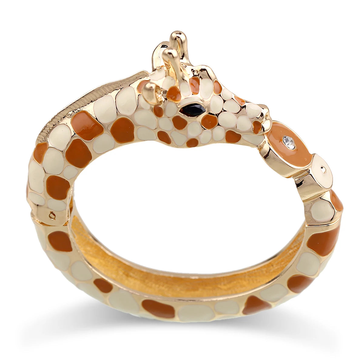 Fashion Beautiful Zebra Animal Cuff Bracelet Statement Bangle for Women Girls Gold Plated with Enamel Bracelets Bangle Jewelry
