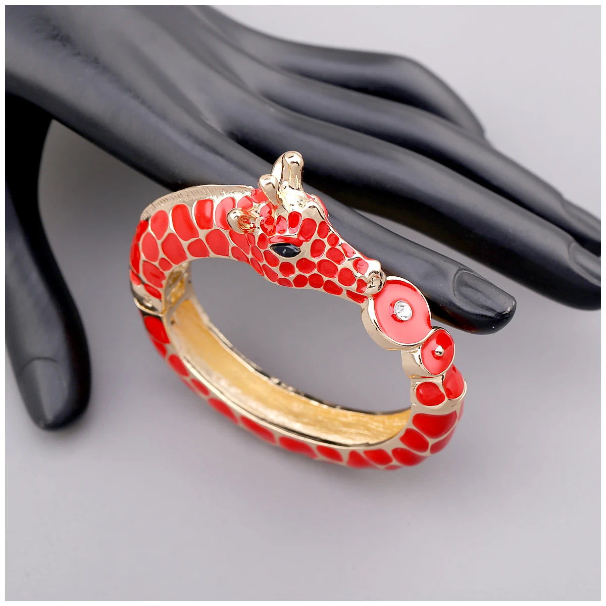 Fashion Beautiful Zebra Animal Cuff Bracelet Statement Bangle for Women Girls Gold Plated with Enamel Bracelets Bangle Jewelry