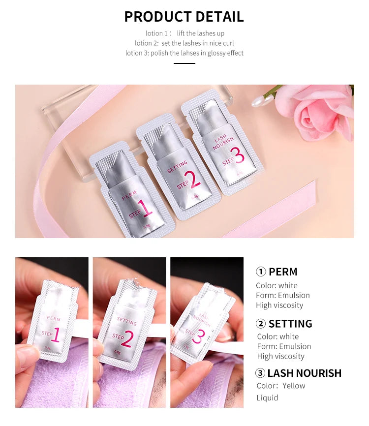 ICONSIGN 10 Pieces/Lot #1#2#3 Sachet Lash Lift Lotion Eyelash Perm Lash Lifting Kit Eyelash Nutrition Lotion Eye Makeup Tools
