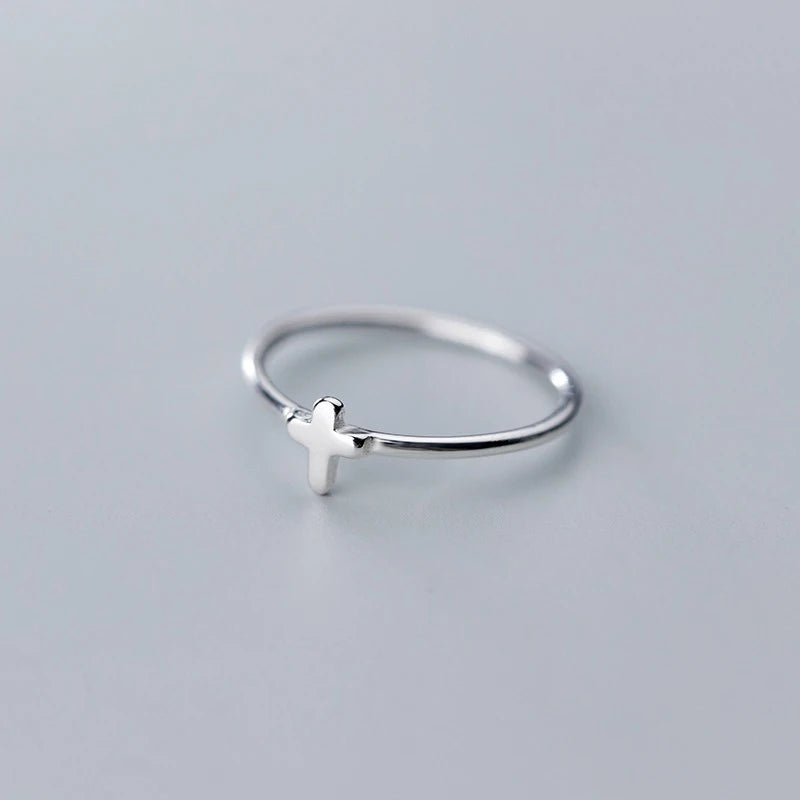 La Monada Christian Cross Finger Women Ring 925 Sterling Silver Minimalist Rings For Women 925 Silver Fine Jewerly Rings Woman