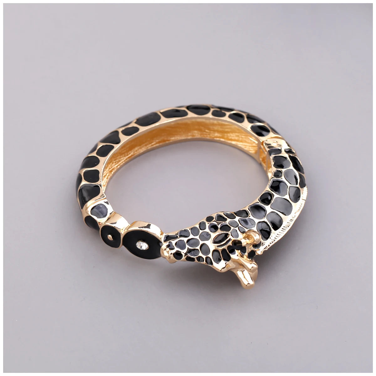 Fashion Beautiful Zebra Animal Cuff Bracelet Statement Bangle for Women Girls Gold Plated with Enamel Bracelets Bangle Jewelry