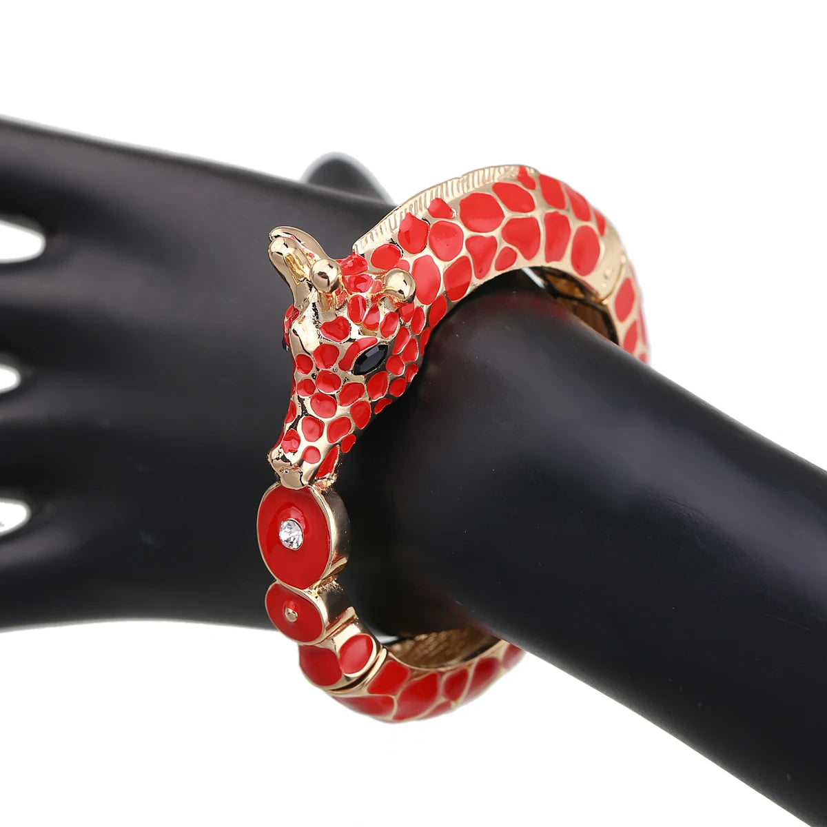 Fashion Beautiful Zebra Animal Cuff Bracelet Statement Bangle for Women Girls Gold Plated with Enamel Bracelets Bangle Jewelry