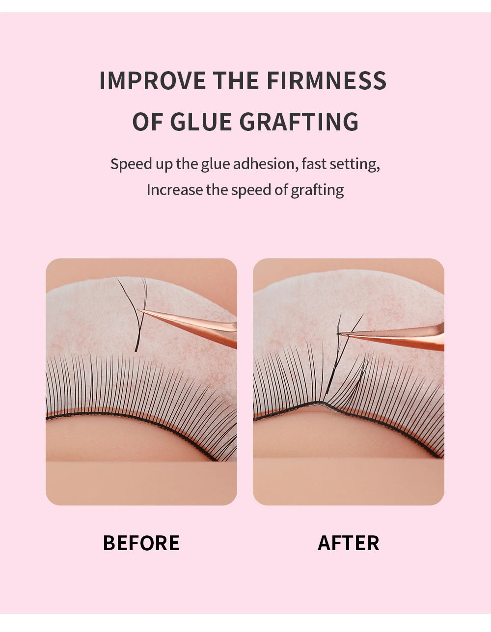 GLAMLASH 10ml/15ml Lashes Super Bonder For Eyelash Extension Bonder Private Label Grafting Eyelash Glue Quick Drying Long Last