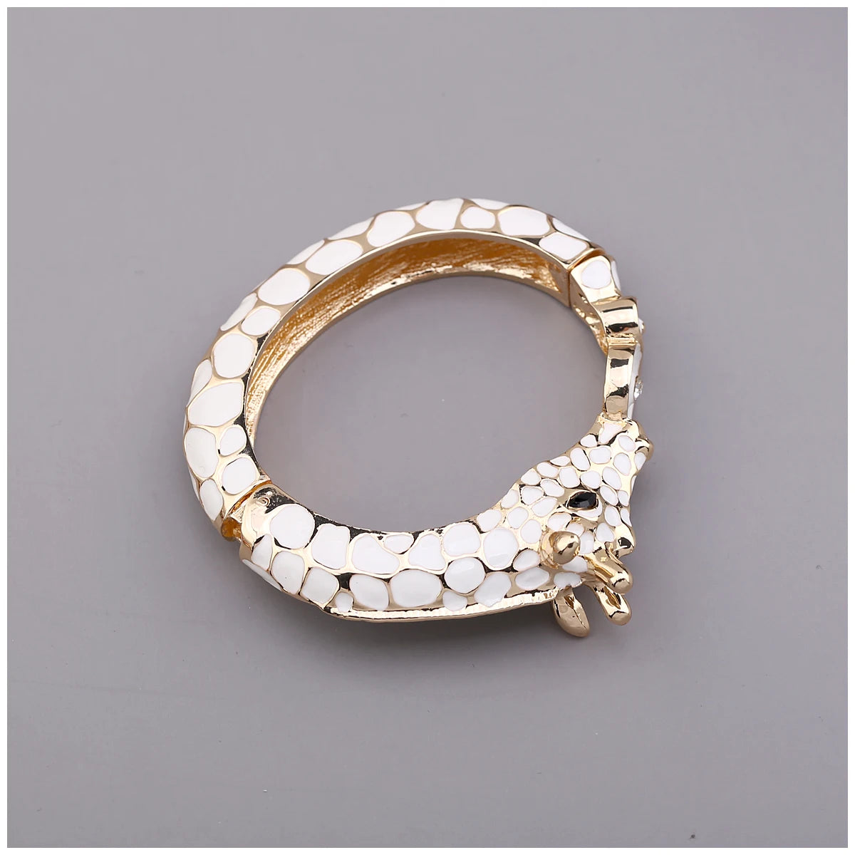 Fashion Beautiful Zebra Animal Cuff Bracelet Statement Bangle for Women Girls Gold Plated with Enamel Bracelets Bangle Jewelry