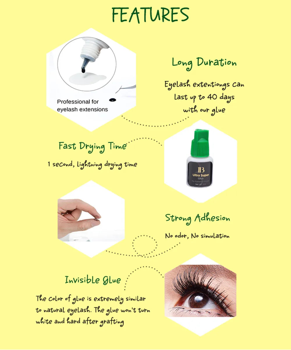 5ml IB Ibeauty Ultra Super Glue For Eyelash Extensions Original Korea Professional Individual 1-2s Fast Drying Lashes Glue