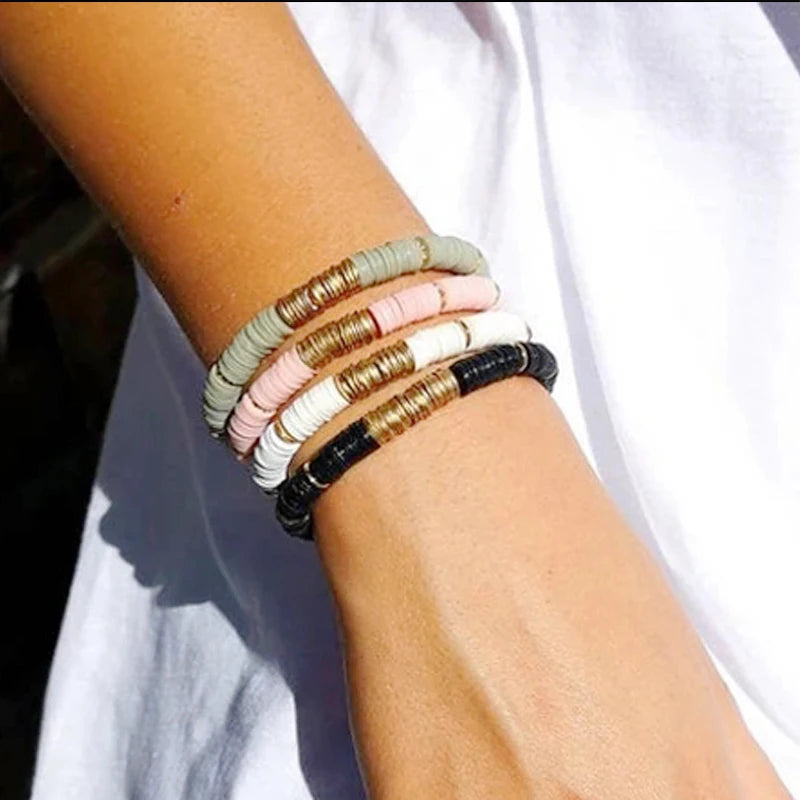 2020 Winter New Products Retro Wild Silicone Bracelet Handmade Ethnic Beach Jewelry For Women Men Adjustable Elastic Bangle Gift