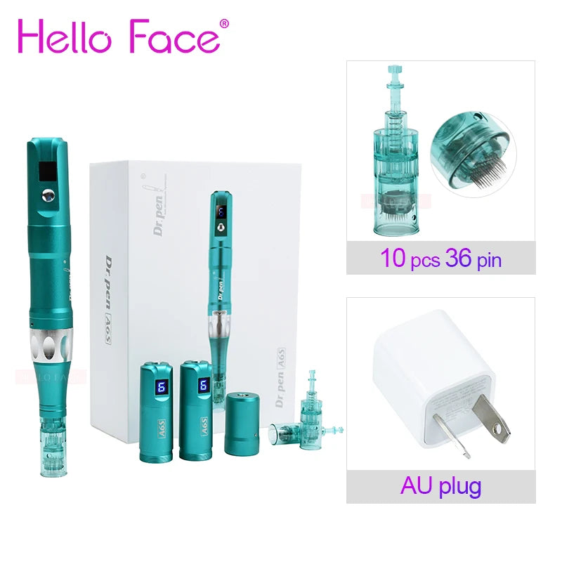Original Dr. pen Ultima A6S With 12 Cartridge Wireless Professional Derma Pen Microneedling Machine 0.25 mm needle length