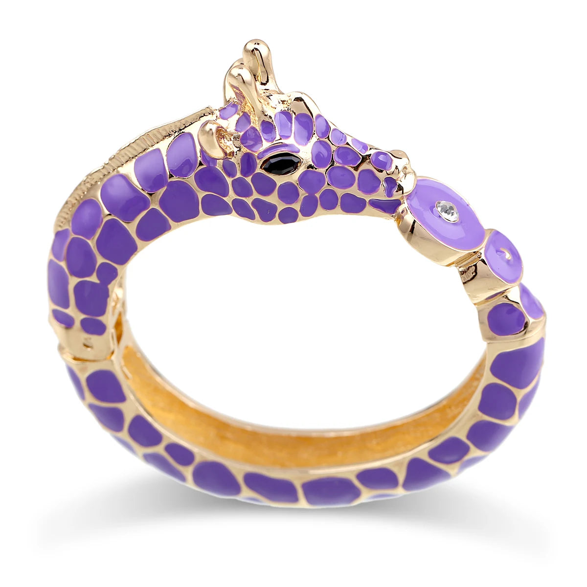Fashion Beautiful Zebra Animal Cuff Bracelet Statement Bangle for Women Girls Gold Plated with Enamel Bracelets Bangle Jewelry