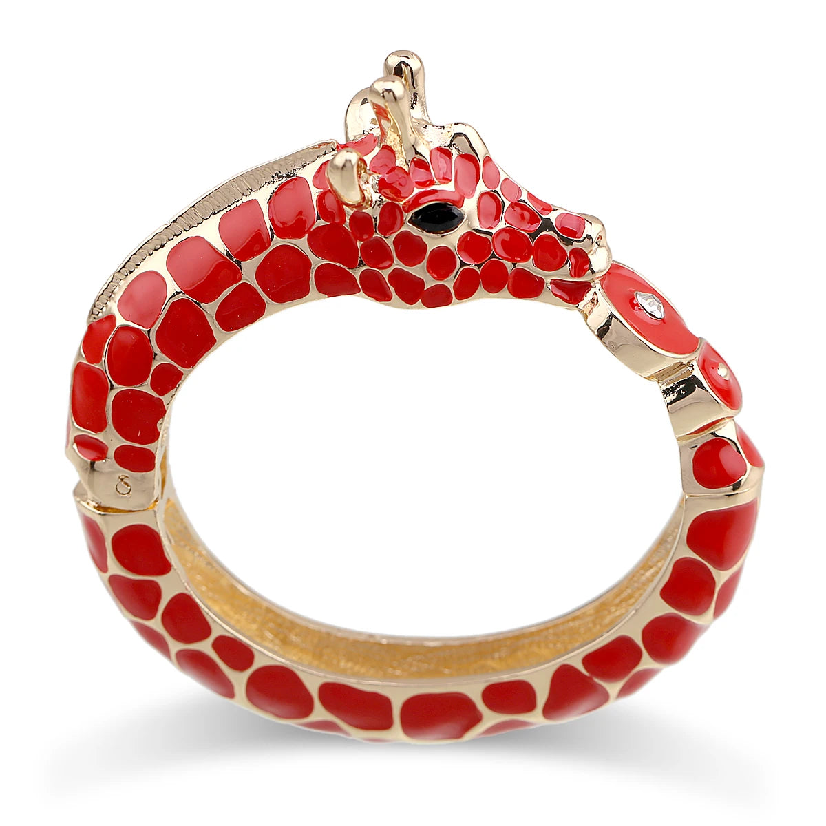 Fashion Beautiful Zebra Animal Cuff Bracelet Statement Bangle for Women Girls Gold Plated with Enamel Bracelets Bangle Jewelry