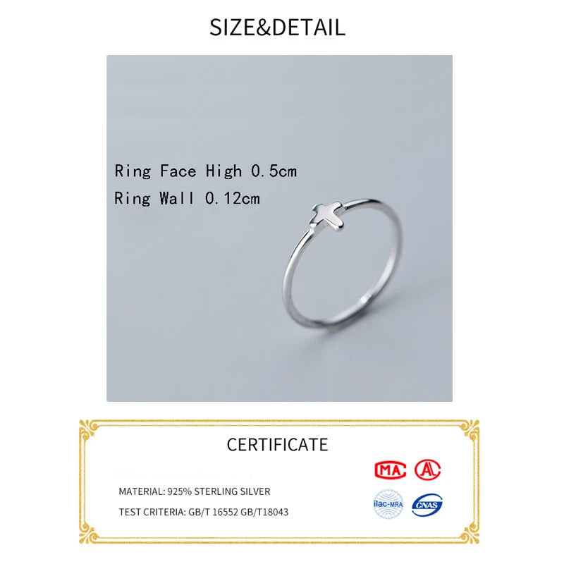 La Monada Christian Cross Finger Women Ring 925 Sterling Silver Minimalist Rings For Women 925 Silver Fine Jewerly Rings Woman
