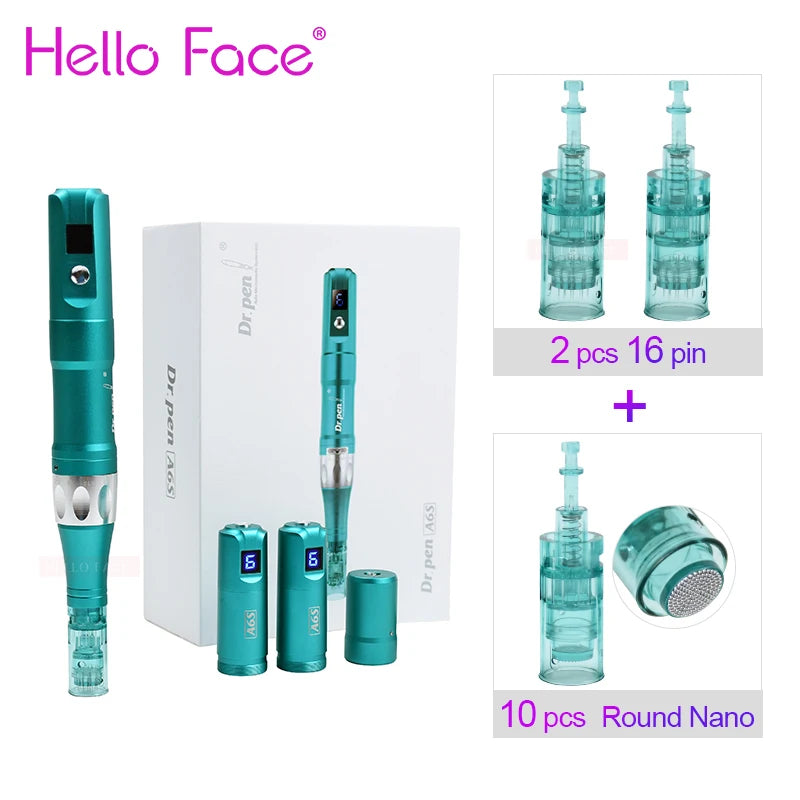 Original Dr. pen Ultima A6S With 12 Cartridge Wireless Professional Derma Pen Microneedling Machine 0.25 mm needle length