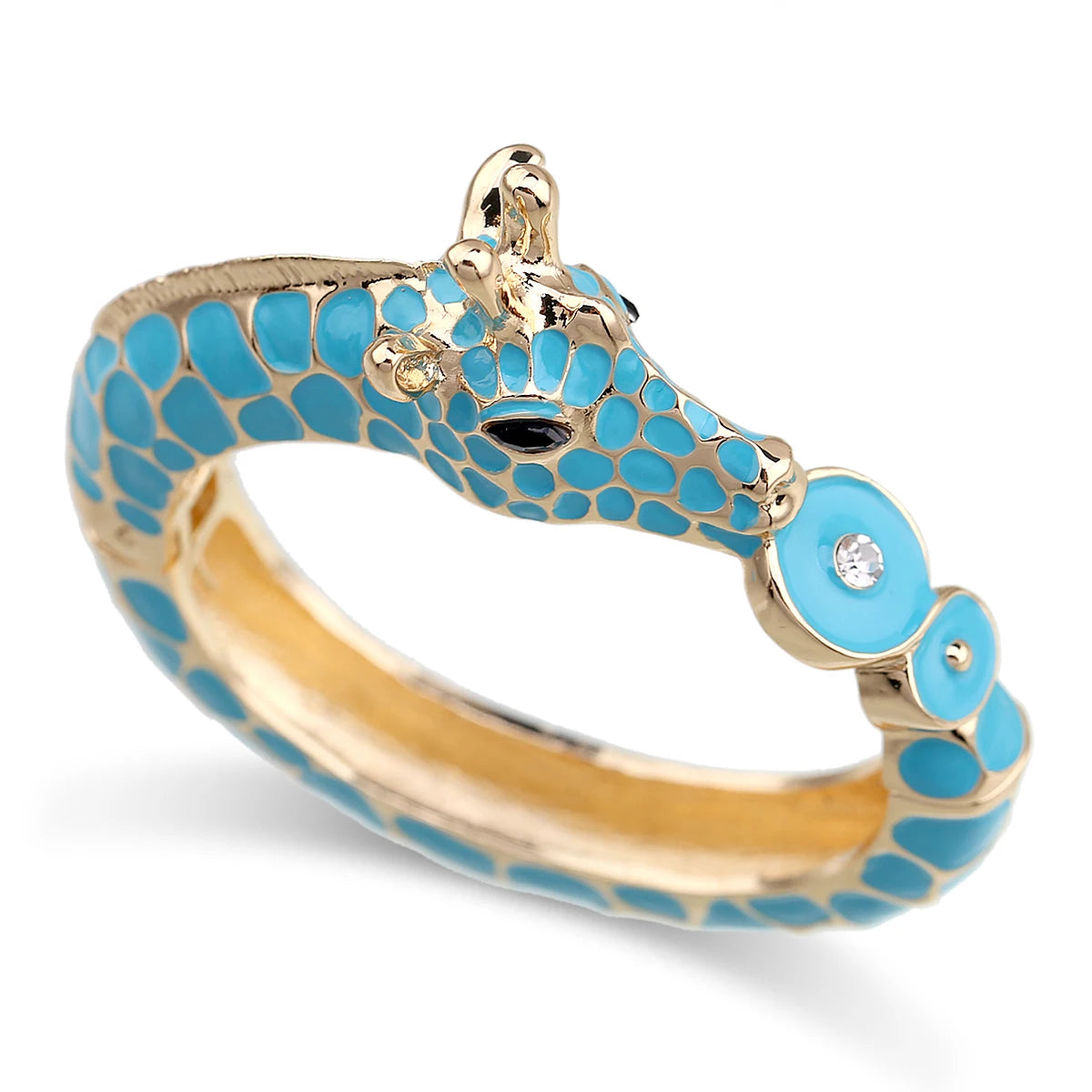 Fashion Beautiful Zebra Animal Cuff Bracelet Statement Bangle for Women Girls Gold Plated with Enamel Bracelets Bangle Jewelry