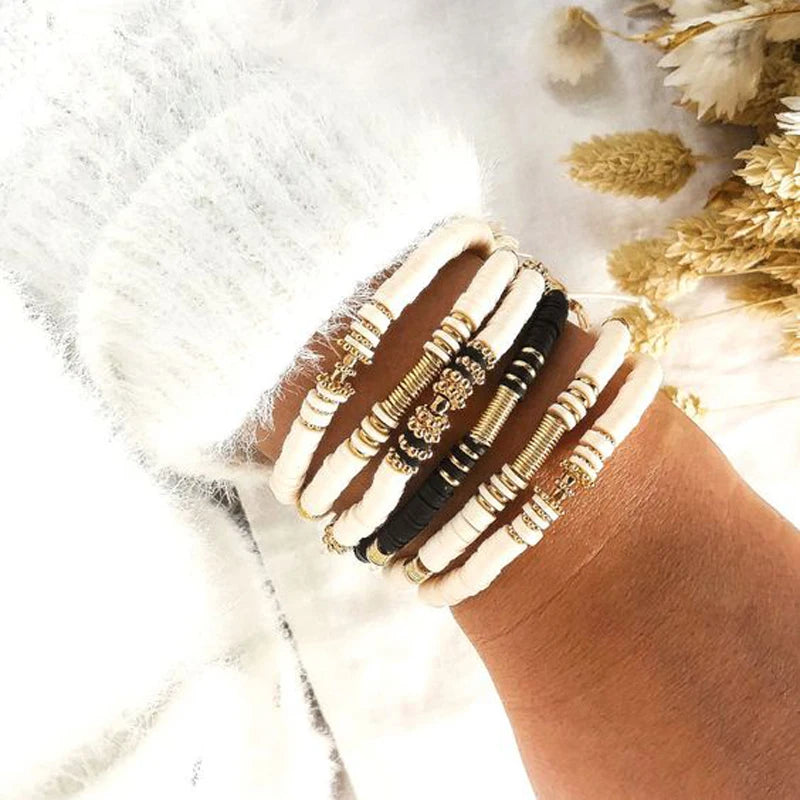 2020 Winter New Products Retro Wild Silicone Bracelet Handmade Ethnic Beach Jewelry For Women Men Adjustable Elastic Bangle Gift