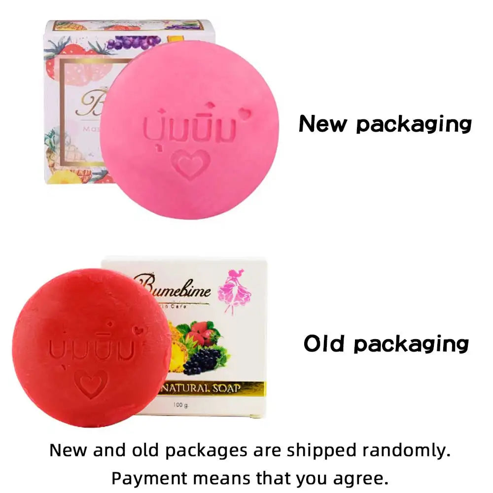Instant Miracle Whitening Soap Thailand Bumebime Handmade Soap White Skin Natural Soaps Bath Fruit Essential Oil Soap 100g