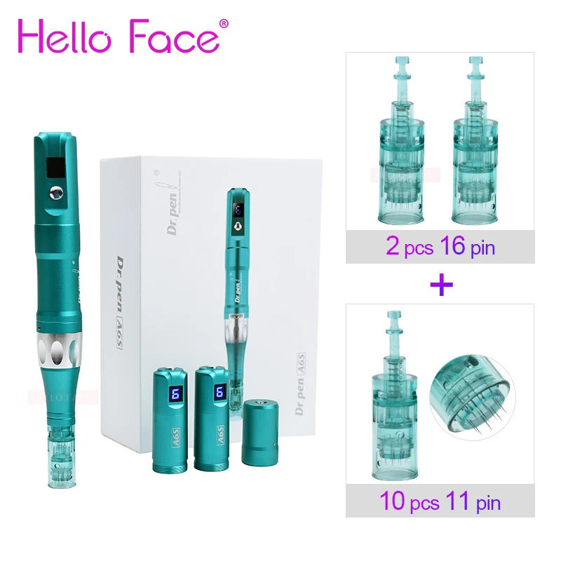 Original Dr. pen Ultima A6S With 12 Cartridge Wireless Professional Derma Pen Microneedling Machine 0.25 mm needle length
