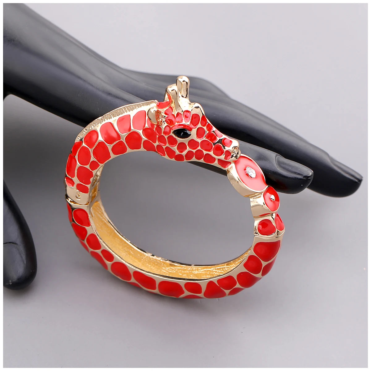 Fashion Beautiful Zebra Animal Cuff Bracelet Statement Bangle for Women Girls Gold Plated with Enamel Bracelets Bangle Jewelry