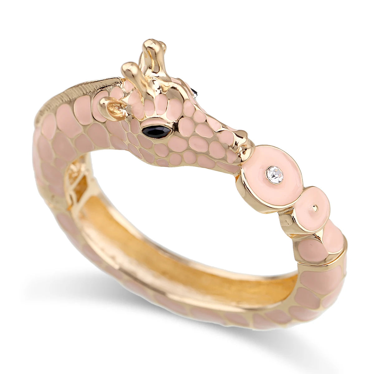 Fashion Beautiful Zebra Animal Cuff Bracelet Statement Bangle for Women Girls Gold Plated with Enamel Bracelets Bangle Jewelry