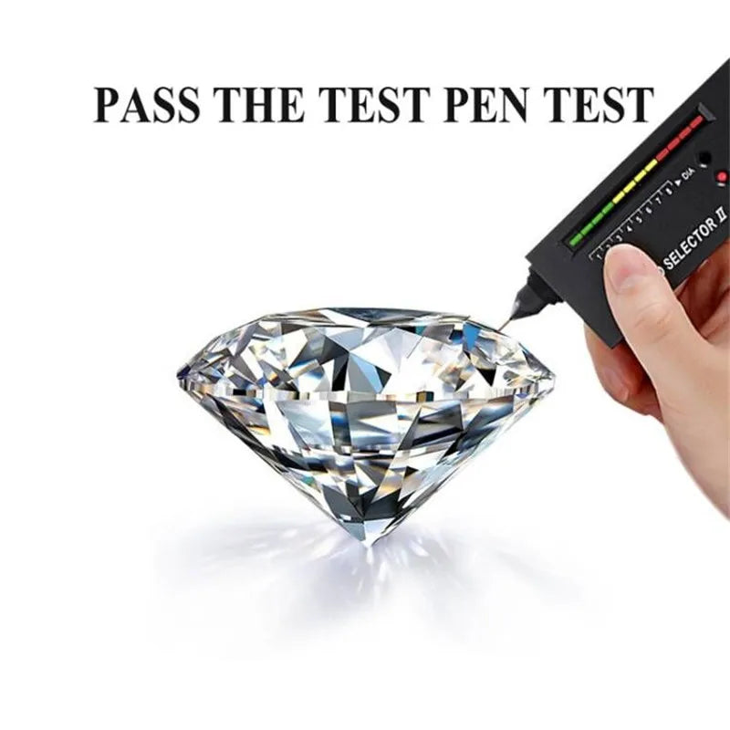 5.0 Carat Green Moissanite Rings Pass Diamond Test AU750 White Gold Ring with Certificate Black Card Sterling Silver Jewelry